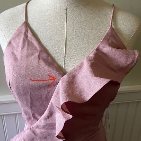 NEW ✨ Lulu’s Selmah Mauve Ruffled Lace-Up Maxi Dress M - Picture 12 of 13